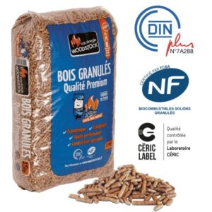 Bois granulés Woodstock – qualité premium – 64 sacs de 15 kg