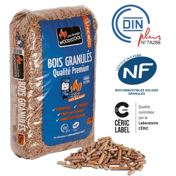 Bois granulés Woodstock – qualité premium – 64 sacs de 15 kg