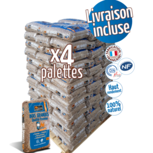 Palette de granulés Woodstock × 4 (264 sacs) de 15 kg