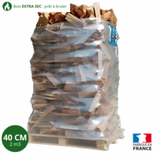 Bois de chauffage - 40 cm - ballot sur palette - 2 m3 - Extra Sec
